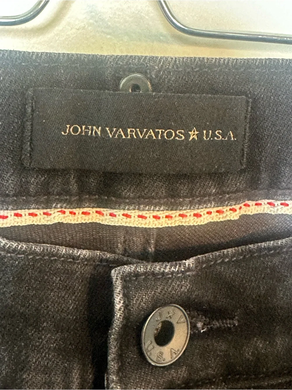 John Varvatos Bowery Slim Straight Studded Black Jeans, Size 31 - Picture 3 of 8
